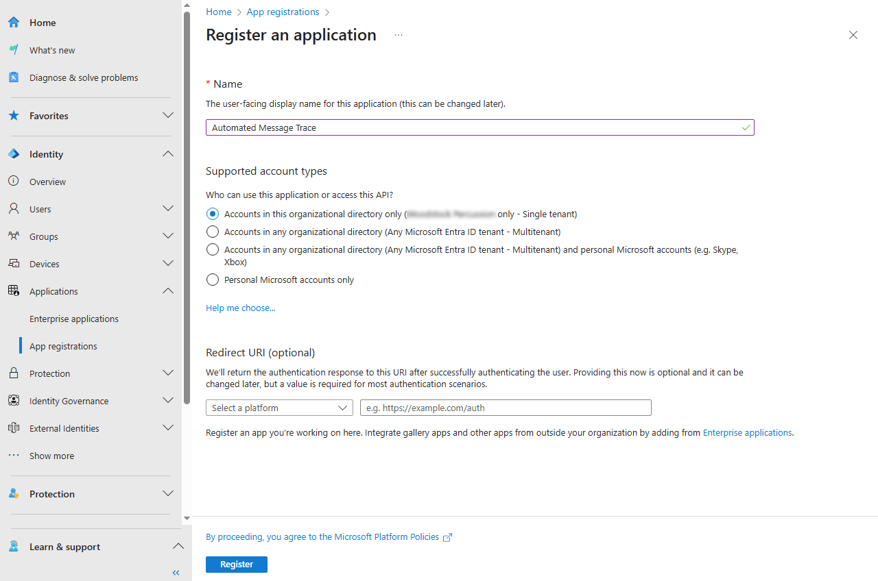 New App Registration